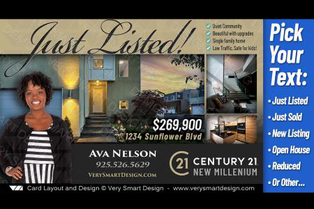Gold and Dark Gray Best New Century 21 Property Promo Post Cards Real Estate Designs 3A