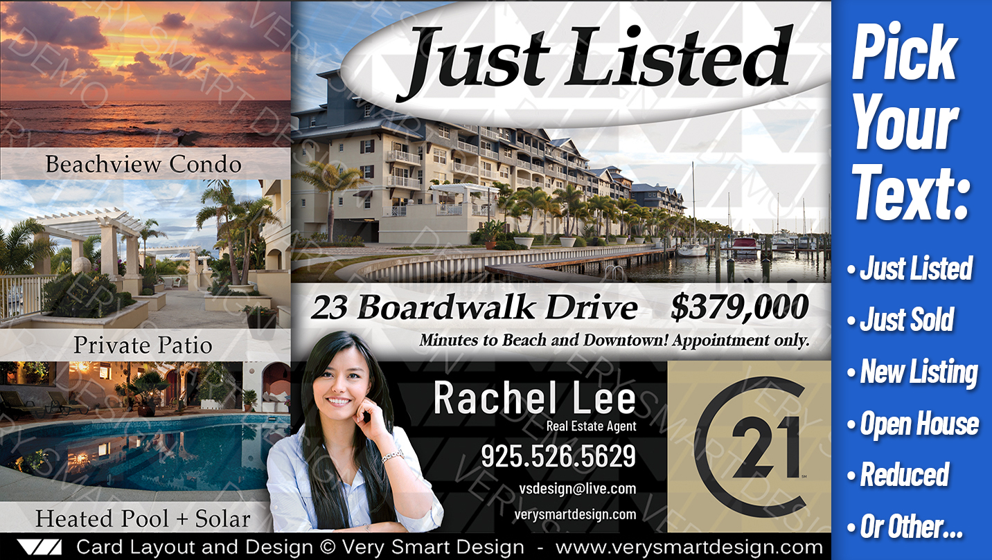Dark Gray and White Century 21 Property Promotion Real Estate Templates Best New Postcards 4B