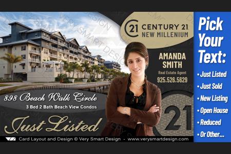 Dark Gray and Gold Best New Logo Century 21 Realty Postcards Property Promotion Designs C21 5B