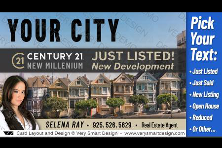 Dark Gray and Gold Real Estate Property Promotion Postcards Templates for Century 21 Agents 7A