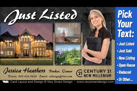Dark Gray and Gold 2018 New Best Century 21 Postcards Real Estate Just Listed Designs 8B
