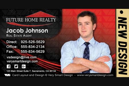 Red and Black Future Home Realty Business Cards with New FHR Design 7A