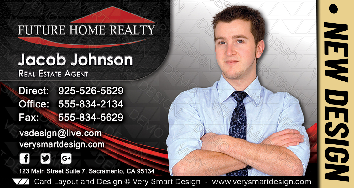 Silver and White Custom Future Home Realty Business Card Templates for FHR Realtors 7A