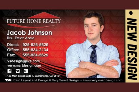 Red and White Future Home Realty New Real Estate Business Cards Templates for FHR 7D