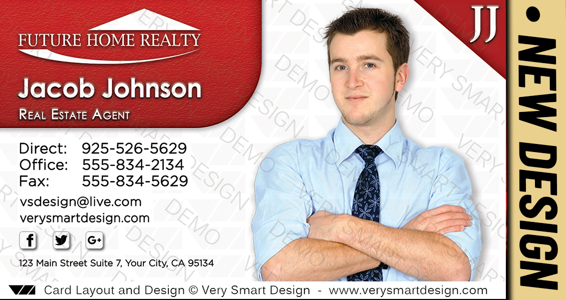 White and Red New Business Cards for Future Home Realty Real Estate Agents in Florida 7E