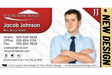 White and Red New Business Cards for Future Home Realty Real Estate Agents in Florida 7E