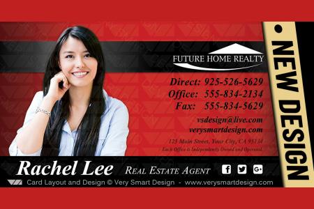 Red and Black Future Home Realty Business Card Design Real Estate New FHR Style 8A