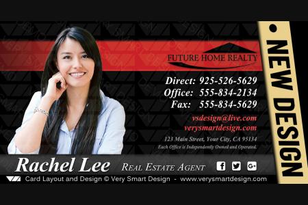 Black and Red Custom Future Home Realty New Real Estate Business Card Designs for FHR 8B