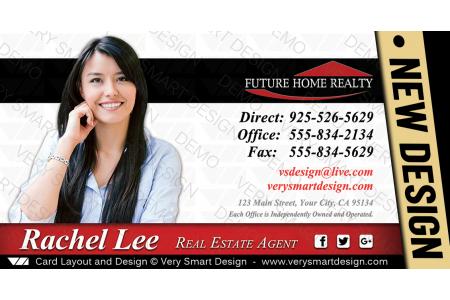 White and Black New Future Home Realty Business Cards for FHR Real Estate Agents 8C