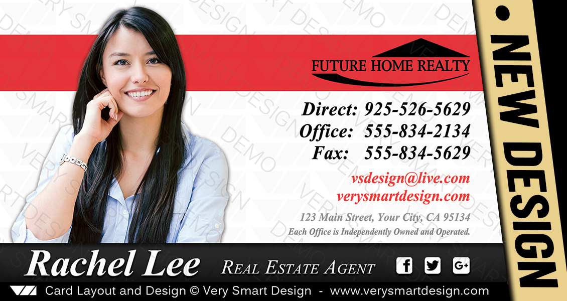 White and Red New Future Home Realty Business Cards for FHR Realtors 8D