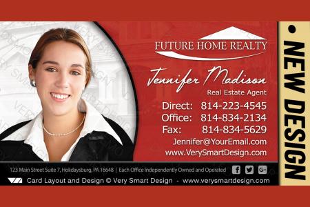 Red and Black Custom Future Home Realty Business Card Templates for FHR Realtors 9B