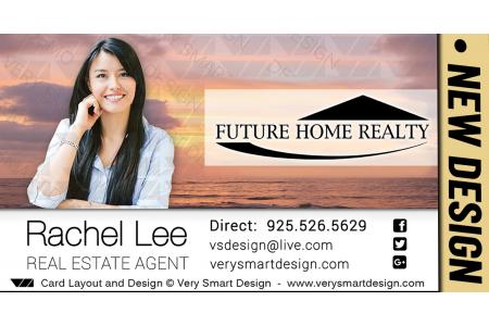 Pink and White New Future Home Realty Business Cards for Florida Real Estate Agents 15A