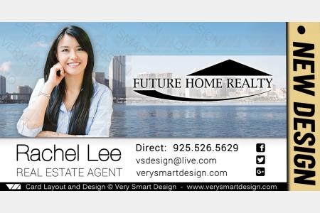 Blue and White Future Home Realty Business Cards with New FHR Design 15B