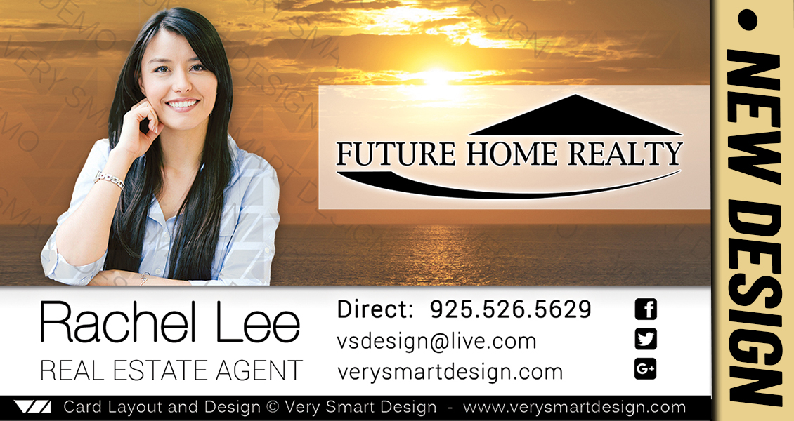 White and Orange New FHR Agent Real Estate Business Cards Future Home Realty Design 15D