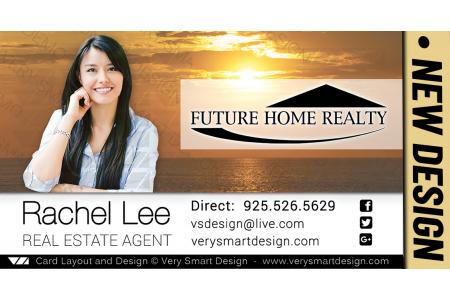 White and Orange New FHR Agent Real Estate Business Cards Future Home Realty Design 15D