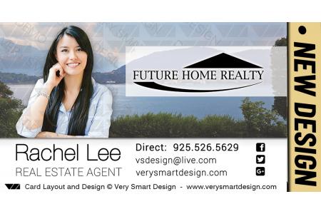 White and Blue Future Home Realty New Real Estate Business Cards Templates for FHR 15E