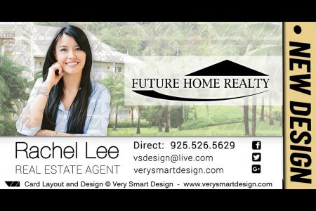 White and Green New Business Cards for Future Home Realty Real Estate Agents in Florida 15F