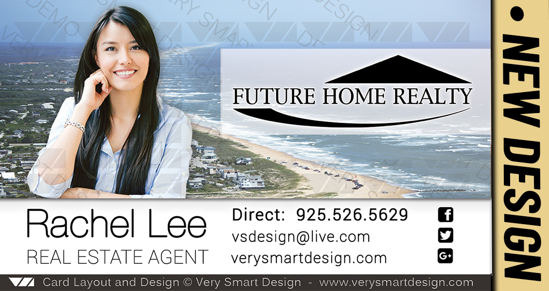 Blue and White Future Home Realty Business Card Design Real Estate New FHR Style 15G