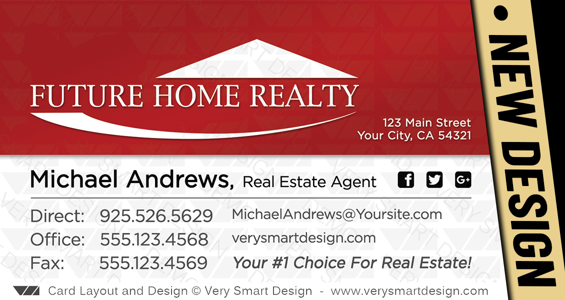 Red and White New Future Home Realty Business Cards for FHR Real Estate Agents 16A