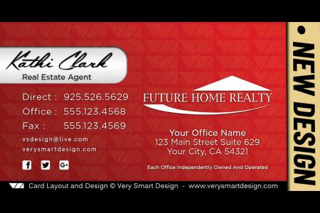 Red and White New Future Home Realty Business Cards for FHR Real Estate Agents 18B