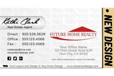 White and Red New Future Home Realty Business Cards for Florida Real Estate Agents 18C