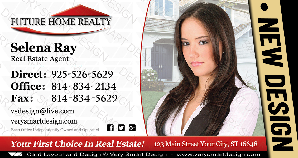 White and Red New Future Home Realty Business Cards for FHR Realtors 11A