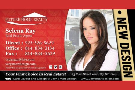 Red and Red Custom Future Home Realty Business Card Templates for FHR Realtors 11C