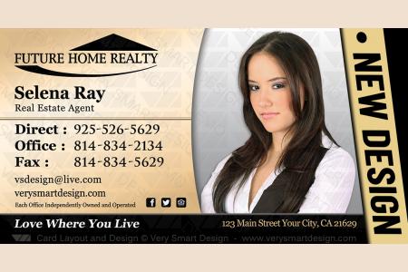 Gold and Black New FHR Agent Real Estate Business Cards Future Home Realty Design 11D