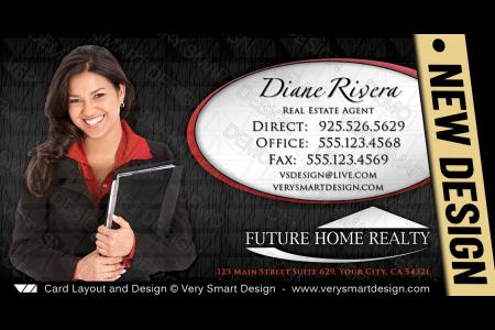 Black and Red Future Home Realty New Real Estate Business Cards Templates for FHR 12A