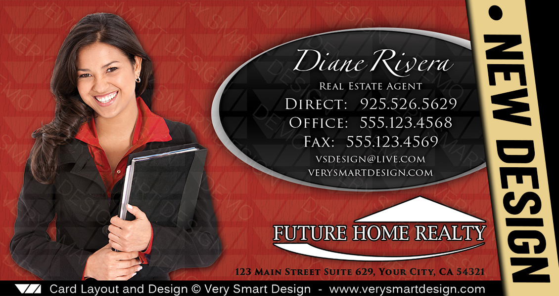 Red and Black New Business Cards for Future Home Realty Real Estate Agents in Florida 12B