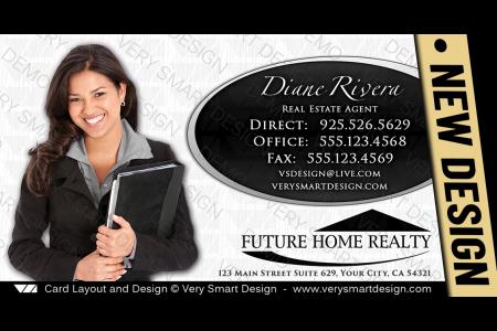 White and Black Future Home Realty Business Card Design Real Estate New FHR Style 12C