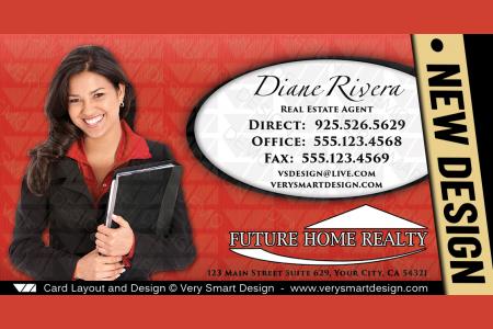Red and White Custom Future Home Realty New Real Estate Business Card Designs for FHR 12D