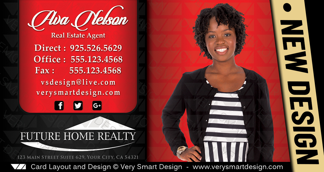 Red and Black Custom Future Home Realty Business Card Templates for FHR Realtors 13D