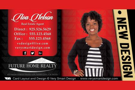 Red and Black Custom Future Home Realty Business Card Templates for FHR Realtors 13D