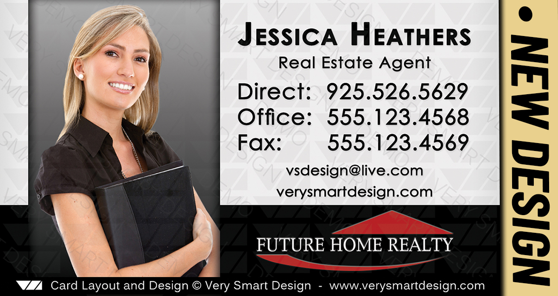 White and Red Future Home Realty Business Card Design Real Estate New FHR Style 14C