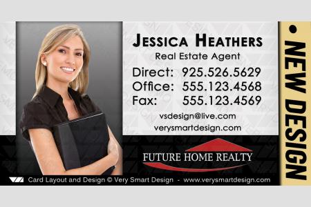 White and Red Future Home Realty Business Card Design Real Estate New FHR Style 14C