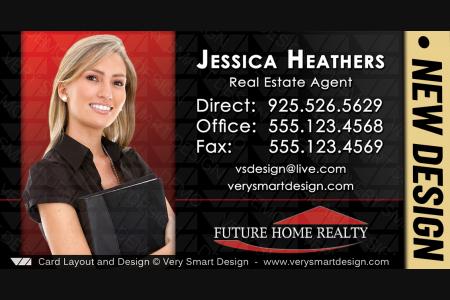 Black and Red Custom Future Home Realty New Real Estate Business Card Designs for FHR 14D