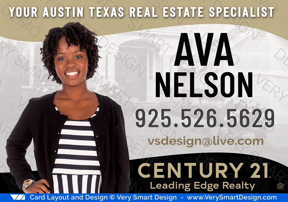 White and Gold New Century 21 Car Magnets Rebrand for C21 Real Estate 03A