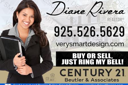 White and Gold New Century 21 Car Magnets Rebrand for C21 Real Estate 06A