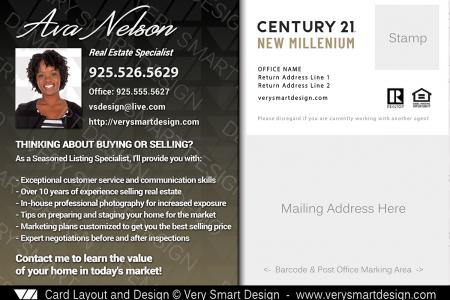 Century 21 Real Estate Postcard Back 4B - Design Image via Very Smart Design.This Century 21 postcard back can be used as a back for any C21 or gold themed postcard on this site. These real estate postc...