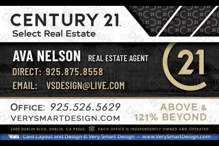 White and Black Century 21 Real Estate Business Card Design with New C21 Logo 22A
