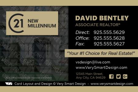 Gold and White New Logo Business Cards for Century 21 Real Estate Agents in USA 20D