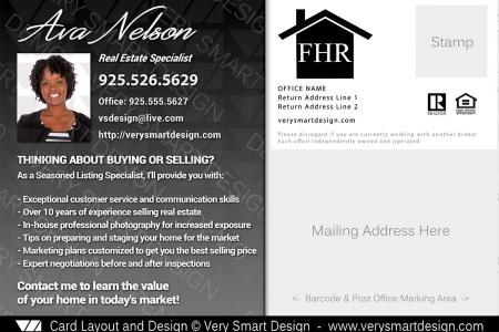 Future Home Realty Real Estate Postcard Back 4B - Design Image via Very Smart Design.This Future Home Realty postcard back can be used as a back for any FHR or red themed postcard on this site. These real estat...