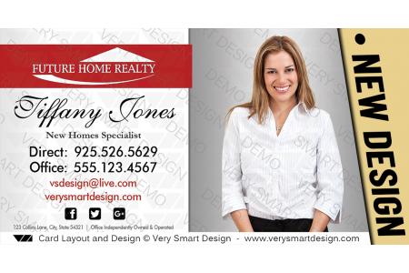 White and Red Future Home Realty Realtor New Logo Business Cards for FHR Associates 2D