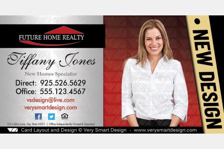 Red and Silver Future Home Realty Team Business Cards with New FHR Logo Design 2E