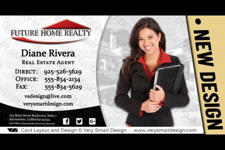 White and Black New FHR Logo Agent Real Estate Business Cards Future Home Realty Design 3B