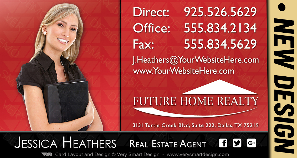 Red and Black Future Home Realty Business Card Design Real Estate New FHR Style 4A