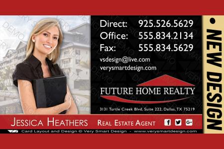 White and Black New Future Home Realty Business Cards for FHR Realtors 4D