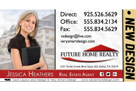 White and Red Future Home Realty Business Cards with New FHR Design 4E
