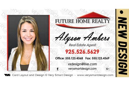 White and Red Custom Future Home Realty Business Card Templates for FHR Realtors 5A